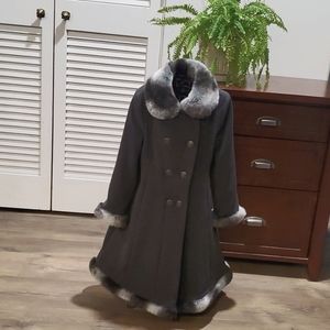 Rothschild - Fur Trim Grey Child's Coat
